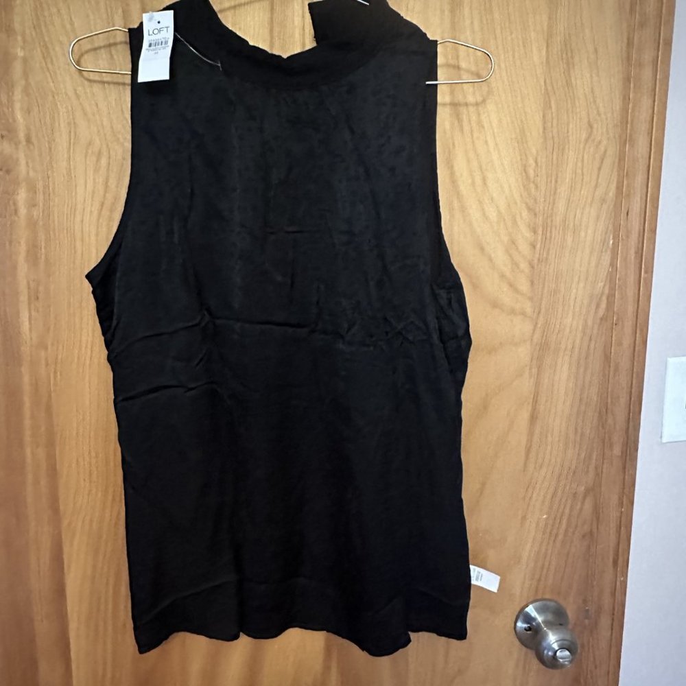 Loft Jacquard Mock Neck Shell